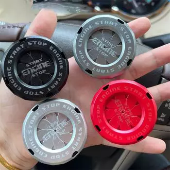 1 шт., аксессуары для салона автомобиля своими руками, персонализированные модифицированные автомобильные кнопки запуска с одной кнопкой, вращающийся защитный чехол для переключателя зажигания чёрный