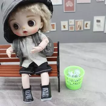 1 шт. аксессуары для самостоятельного изготовления 1/12 кукольный домик миниатюрный мусорный бак мини-модель мебели кукольный домик мусорное ведро жизненная сцена украшение синий