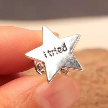 1 шт. аксессуары для шляп забавная мода индивидуальные украшения я попробовал звезда эмалированная булавка металлическая брошь лацкан золотой