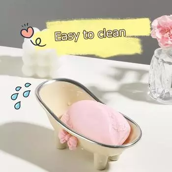 1 шт. Аксессуары для ванной комнаты Креативный держатель для мыльницы для ванной Столешницы для ванны Мыльница Милая Экономия места белый