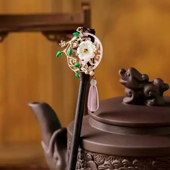1 шт. Аксессуары для волос Классическая шпилька Изысканный цветок Довольно древний стиль Элегантная деревянная высококачественная кисточка