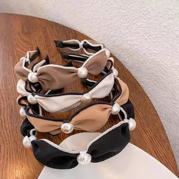 1 шт. Аксессуары для волос Модная ткань Винтажный вуалет Роскошная повязка на голову Повязки для волос Французский жемчуг