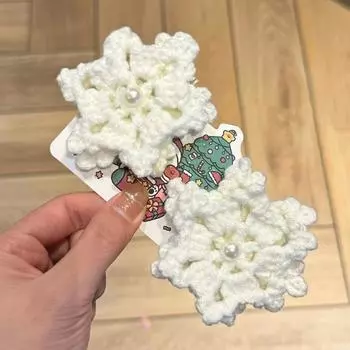 1 шт. Аксессуары для волос Принцесса Снежинка Пряжа Двухслойные плетеные шпильки для волос Детский головной убор Заколка для волос 1 Piece