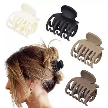 1 шт. аксессуары для волос высокий конский хвост двухрядные зубцы матовый стиль противоскользящие фиксированные зажимы для волос зажимы-когти дизайн банта