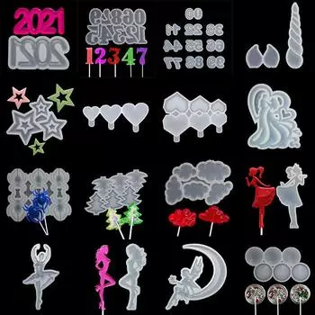 1 шт. Желе и шоколадная эпоксидная смола форма для украшения торта силиконовая форма для леденцов цветы круглая 23