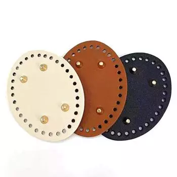 1 шт., аксессуары, овальная сумка, нижняя часть из искусственной кожи, 4 заклепки, замена для сумки, связанной крючком чёрный