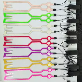 1 шт. Аксессуары Предупреждающие огни Водонепроницаемый шлем Холодный свет полоса наклейка шлем светодиодный ночной езды розовый