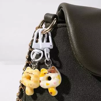 1 шт. аксессуары ювелирные изделия подарки пончик брелок для подруг еда и игры сумка очаровывает милый кот веселые мультяшные пары многостильный