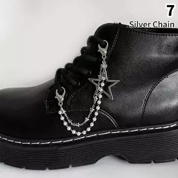 1 шт. ажурные подвески в виде звезд в форме сердца, цепочки для обуви, боковая подвеска, ботинки Martin, холщовая обувь, пряжки, украшения, аксессуары для обуви Y2K as the picture