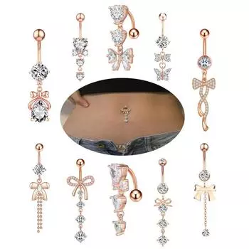 1 шт. бабочка Cz пупка кольцо розовый фиолетовый цвет кристалл циркон сексуальный пирсинг живота пирсинг пупка штангой для женщин Style 1 серебряный