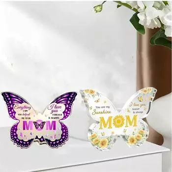 1 шт. бабочка для украшения стола ко Дню матери, подарки на день рождения мамы, праздничный подарок, подарок на День матери, праздничное украшение стола жёлтый
