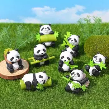 1 шт. бамбуковая кукла панда DIY брелок подвеска креативные настольные украшения украшение для дома статуэтка аксессуары случайный