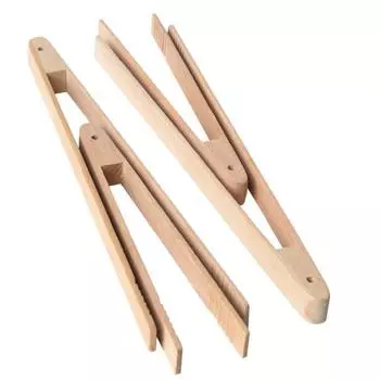 1 шт. бамбуковые кухонные щипцы для тостера, длинные, удобные для захвата, сервировочные щипцы для приготовления тостов, хлеба, барбекю, гриля (20/30/32см) 32cm