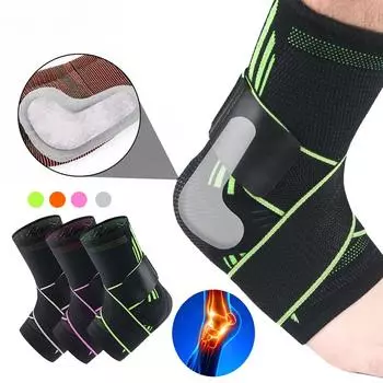 1 шт., бандаж на лодыжку, дышащая поддержка лодыжки, удобный стабилизатор лодыжки с компрессионной оберткой, подходит для мужчин и женщин M зелёный