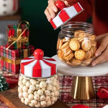 1 шт. банка для орехов, контейнер для хранения зерна, контейнер для хранения, рождественская банка, коробка для печенья, коробка для домашнего декора, коробка для конфет