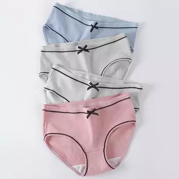 1 шт. бант дышащие большие размеры удобные женские трусики нижнее белье средняя талия нижнее белье трусы M