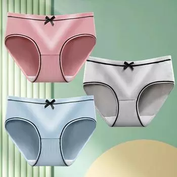 1 шт. бант дышащие большие размеры удобные женские трусики нижнее белье средняя талия нижнее белье трусы L