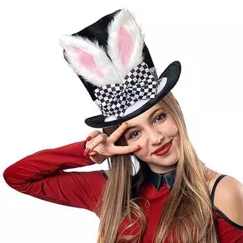 1 шт. бант фестиваль принадлежности высокая шляпа личность пасхальные шляпы оригинальность кроличьи уши бархат реквизит для выступлений