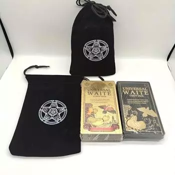 1 шт. бархатная сумка для хранения карт Таро Oracle, руны, созвездия, ведьма, аксессуары для гадания, ювелирные изделия, сумка для игральных костей, сумка на шнурке чёрный