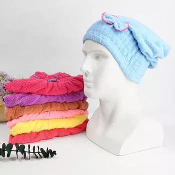 1 шт., бархатная впитывающая шапочка для сухих волос с галстуком-бабочкой