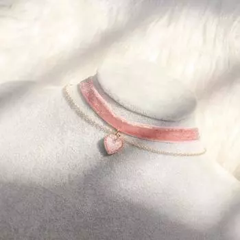 1 шт. бархатное колье-чокер в форме сердца, многослойное ожерелье с сердечками, подвески, чокеры, винтажные женские ювелирные изделия, короткая цепочка, ожерелье персиково-розового цвета, длина 30 см зелёный