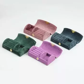 1 шт. бархатный органайзер для ювелирных изделий, портативный женский футляр для хранения ювелирных изделий для ожерелья, колец, серег, подарков, ювелирных изделий синий