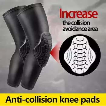 1 шт. баскетбольные наколенники мужские длинные леггинсы против столкновений профессиональные тонкие мениски удлиненные защитные ноги женские спортивные L weight 60-70KG