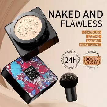 1 шт. BB-крем Mushroom Head Air Cushion Powder Puff Увлажняющий Осветляющий Тональный Крем Консилер CC Крем База Макияж Косметика 01# Ivory Tint