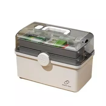 1 шт., белая аптечка большой емкости для домашнего хранения лекарств, многослойная классификация, домашняя аптечка White_29x 16x 15.7cm 1PCs