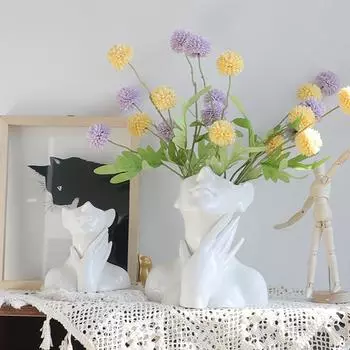 1 шт. Белая керамическая ваза для цветов, современная простая ваза для боди-арта, керамический орнамент для украшения гостиной, цветочная композиция в контейнере 12 x 6 x 11cm