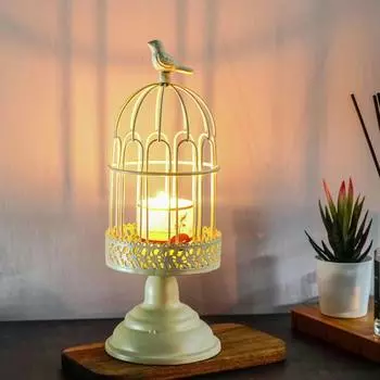 1 шт., белая клетка для птиц, подсвечник, скандинавский настольный декоративный поделок, свадебный столик, клетка для птиц, держатель для чайных свечей, железное украшение L