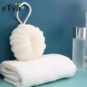 1 шт., белая щетка, губка для тела, щетка для ванны, отшелушивающий инструмент для тела, 50 г, скруббер для ванны и душа, легко чистится, полиэтиленовый шарик для ванны белый