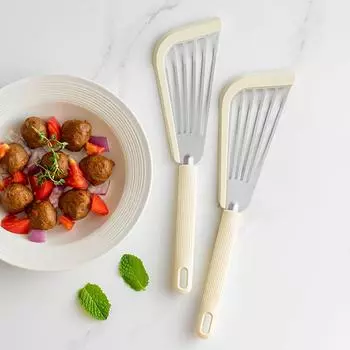 1 шт., белая силиконовая ручка, кухонный инструмент для готовки, откидная лопатка для жарки рыбы, многофункциональная кухонная лопатка, многофункциональные кухонные принадлежности белый