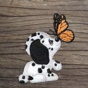 1 шт. Белая собака бабочка нашивки для одежды пришить вышитый ремонт
