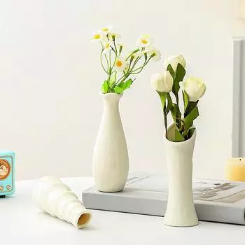 1 шт. Белая ваза для сухоцветов, кашпо, керамический орнамент, реквизит для стрельбы, мини