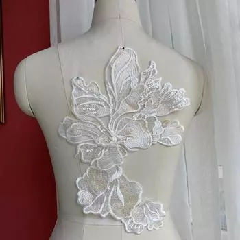 1 шт. белая вышивка кружевная нашивка DIY ремонт тканевые аксессуары