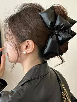1 шт. Белые большие банты заколки-крабы для волос Эстетичные банты Заколки-бананы для волос для женщин, Модные аксессуары для волос