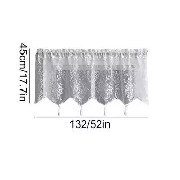 1 шт. белые занавески на окна с балдахином в европейском стиле, кружевные занавески для кухни, кафе, плавающие прозрачные занавески на окна 132x45cm белый