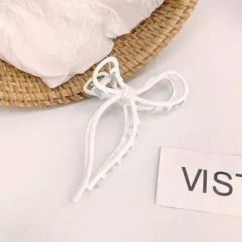 1 шт., белые зажимы для волос с бантом из сплава, аксессуары для волос для женщин, девушек, заколки для макияжа белый