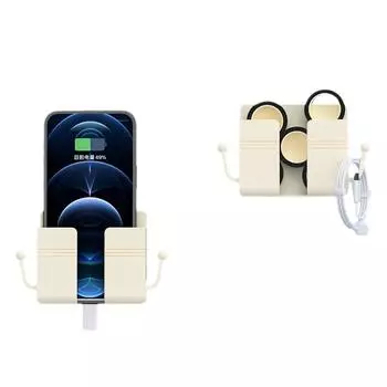 1 шт., белый дырокол, бесплатное настенное крепление, держатель для телефона, подставка для зарядки мобильного телефона, кондиционер, ящик для хранения с пультом дистанционного управления для телевизора 1PCS