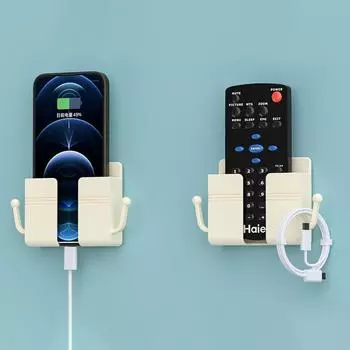 1 шт., белый дырокол, бесплатное настенное крепление, держатель для телефона, подставка для зарядки мобильного телефона, кондиционер, ящик для хранения с пультом дистанционного управления для телевизора