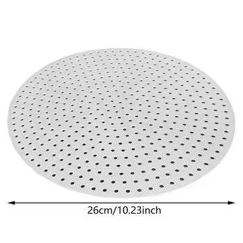 1 шт. Белый круглый коврик для рисовой пароварки, бумажный силиконовый утолщенный антипригарный коврик для выпечки булочек, сетка для выпечки, кухонные принадлежности 28CM
