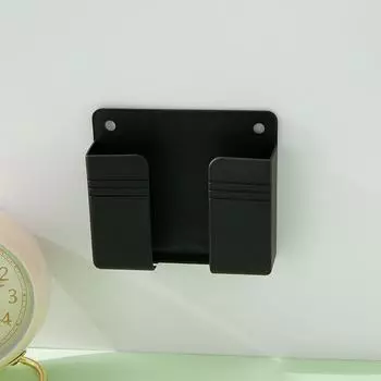 1 шт. Белый настенный держатель для телефона без отверстий, подставка для зарядки мобильного телефона, кондиционера, пульта дистанционного управления телевизором, ящик для хранения