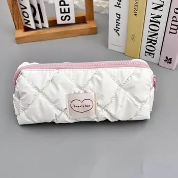 1 шт. Белый розовый цвет студенческий пенал корейская мода сладкий простота пенал для ручек большая вместимость сумка для хранения канцелярских принадлежностей