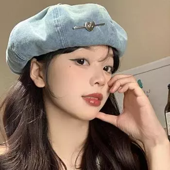 1 шт. берет модный джинсовый Солнечная система любовь ретро стиль восьмиугольная кепка железная идентификация синий