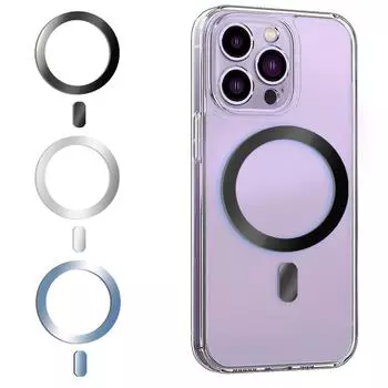 1 шт. Беспроводное зарядное устройство с металлическим кольцом-наклейкой для iPhone 12/13/14 серии