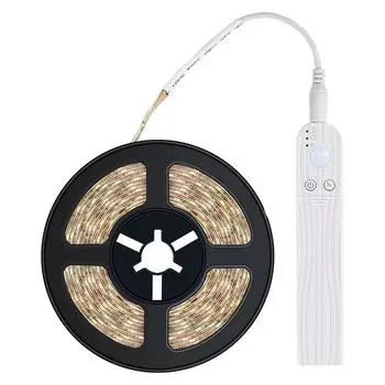 1 шт., беспроводной PIR датчик движения, светодиодная лента, водонепроницаемая лампа с регулируемой яркостью, 60 светодиодов/м, лента для комнаты, лестницы, прихожей, шкафа, гардероба 1m теплый белый