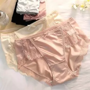 1 шт. Бесшовные трусы нижнее белье трусы полиэстер нижнее белье трусики большого размера тонкое кружево ледяной шелк M