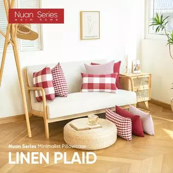 1 шт., бестселлер серии, красный чехол для подушки, клетчатая полоска сзади, наволочка для офиса, отеля, декор для проживания в семье, Рождественское украшение, серия Nuan Small lattice-45x45cm