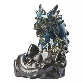 1 шт. без держателя для благовоний, керамическая курильница, изысканный домашний декор, сандаловое дерево, благовония, обратный поток, курильница в форме дракона чёрный